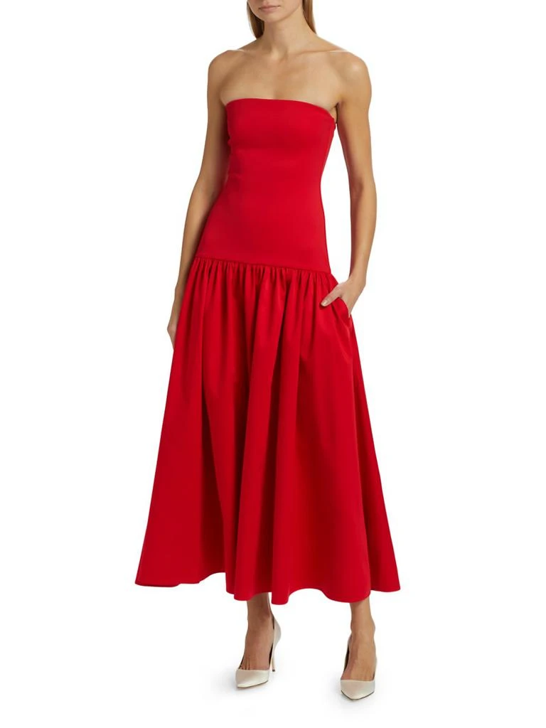 Alice + Olivia Oriana Strapless Drop-Waist Midi-Dress 2