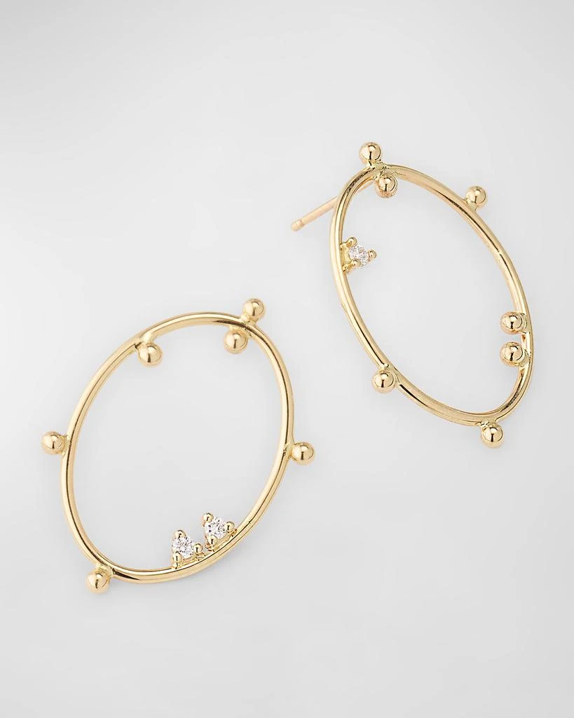 POPPY FINCH Scattered Bubble Diamond Oval Earrings 3