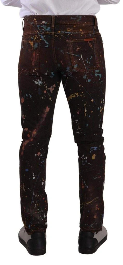 Dolce & Gabbana Dolce & Gabbana Brown Color Splash Cotton Regular Denim Jeans 3