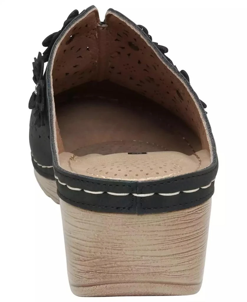 GC Shoes Women's Krista Perforated Flower Wedge Mules 3
