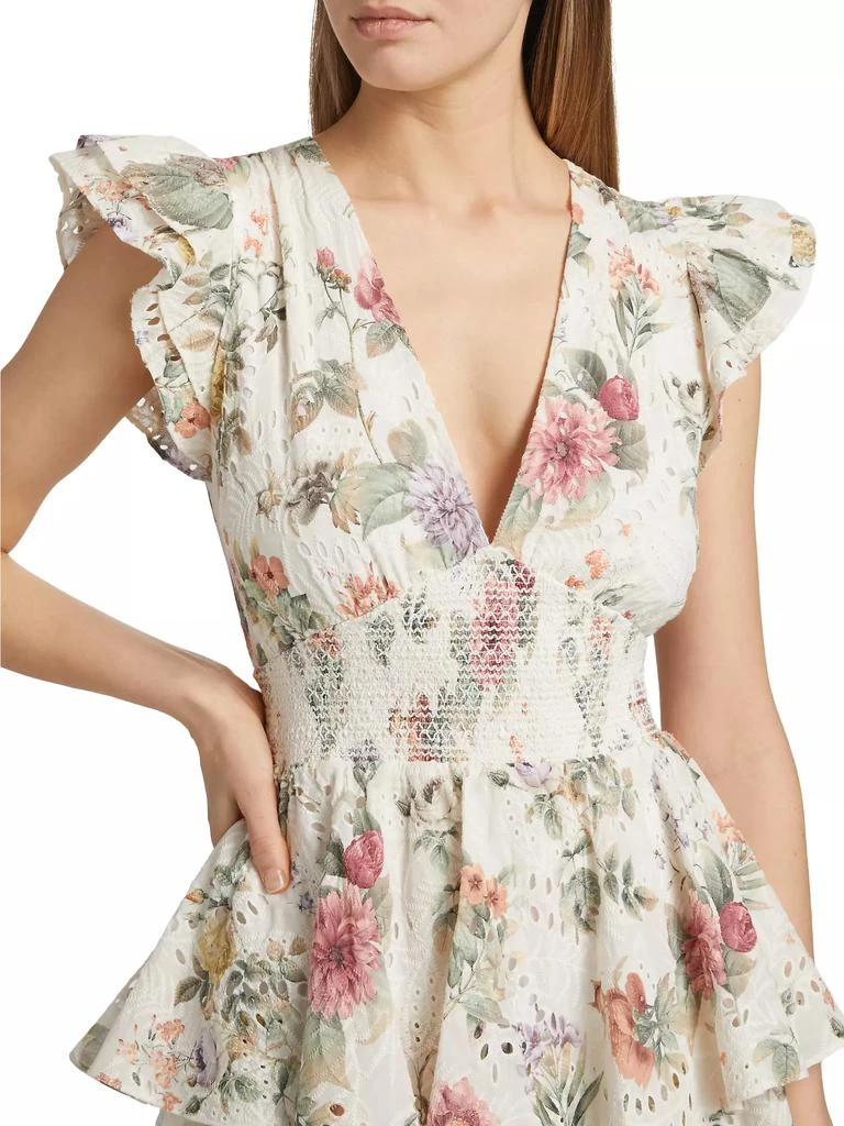 Alice + Olivia Kessie Floral Ruffle Romper 6