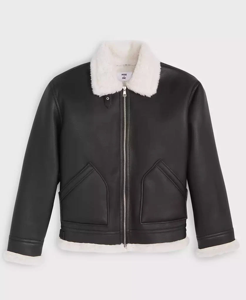 Mode of One Men's Aviator Faux-Sherpa Jacket, Exclusively at Macy's 6