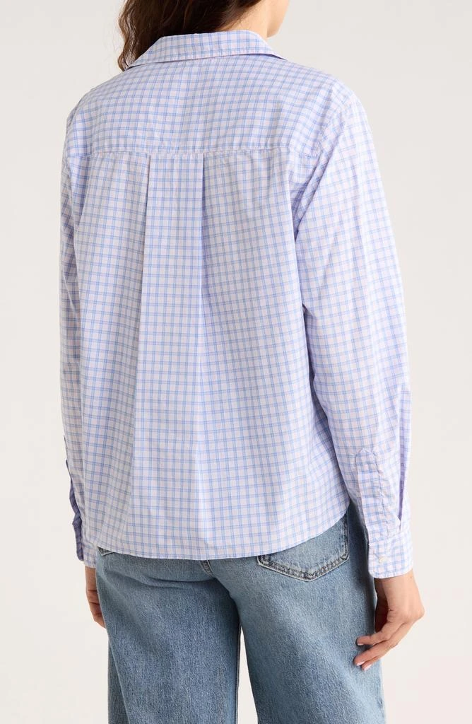 Frank 
Eileen Grid Print Untuckable Button-Up Shirt 2