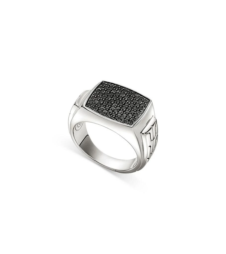 JOHN HARDY Men's Sterling Silver ID Black Sapphire Pavé Signet Ring 1