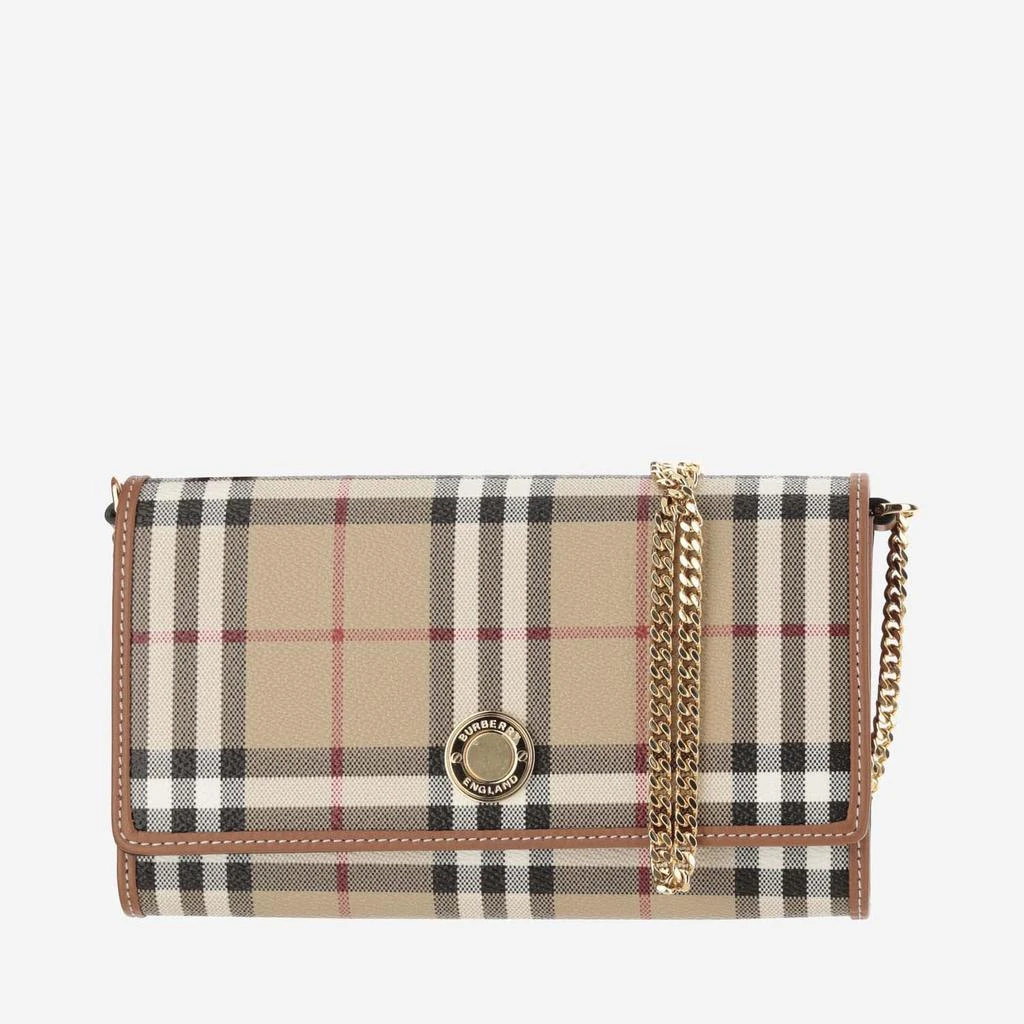 Burberry Check Wallet With Chain Strap 1