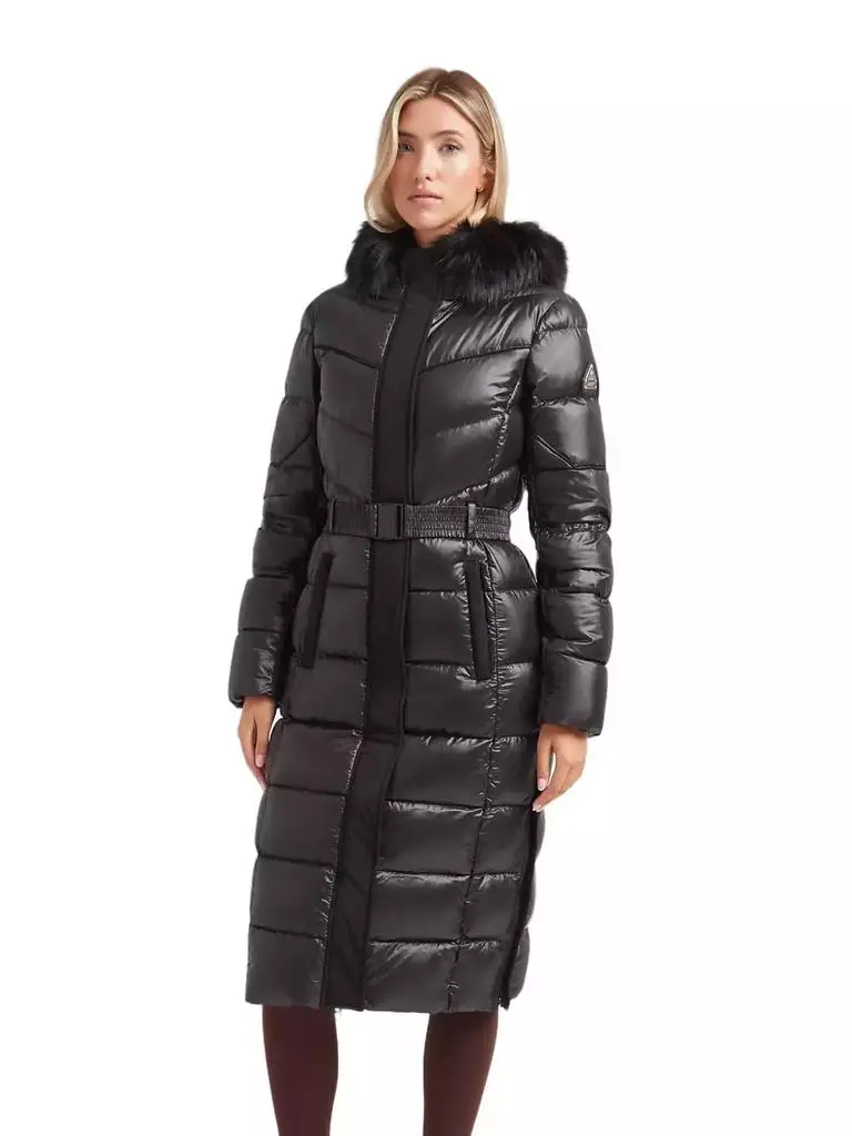 Jack1t Women's Diamond Belted Extra Long Down Coat