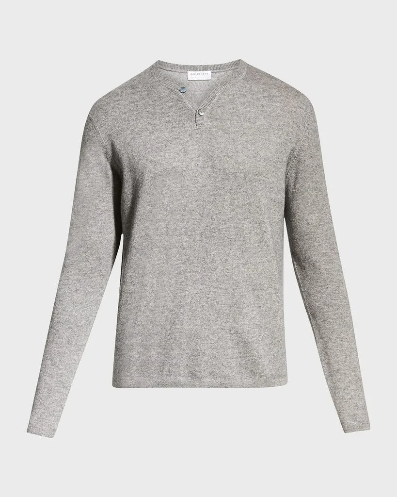 Neiman Marcus Men's Wool-Cashmere Henley Sweater 1