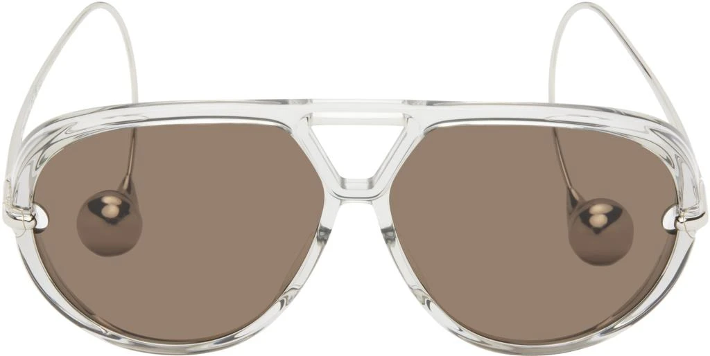 Bottega Veneta Silver Drop Aviator Sunglasses 1