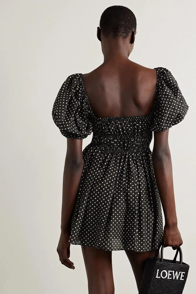 Matteau Polka-dot cotton and silk-blend voile mini dress 3