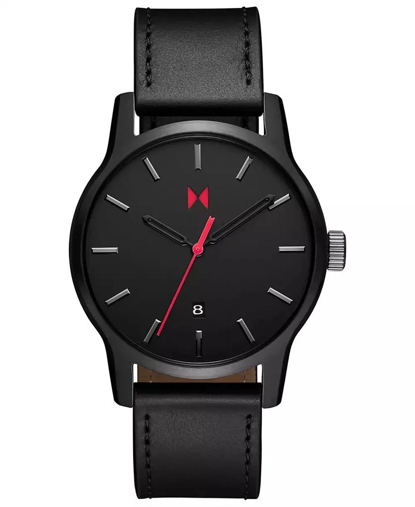 MVMT Men's Classic II Black Leather Strap Watch 44mm 1