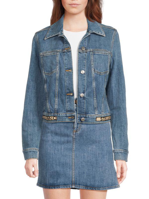 Shop Logo Stretch-Cotton Denim Jacket on Sale at BeyondStyle