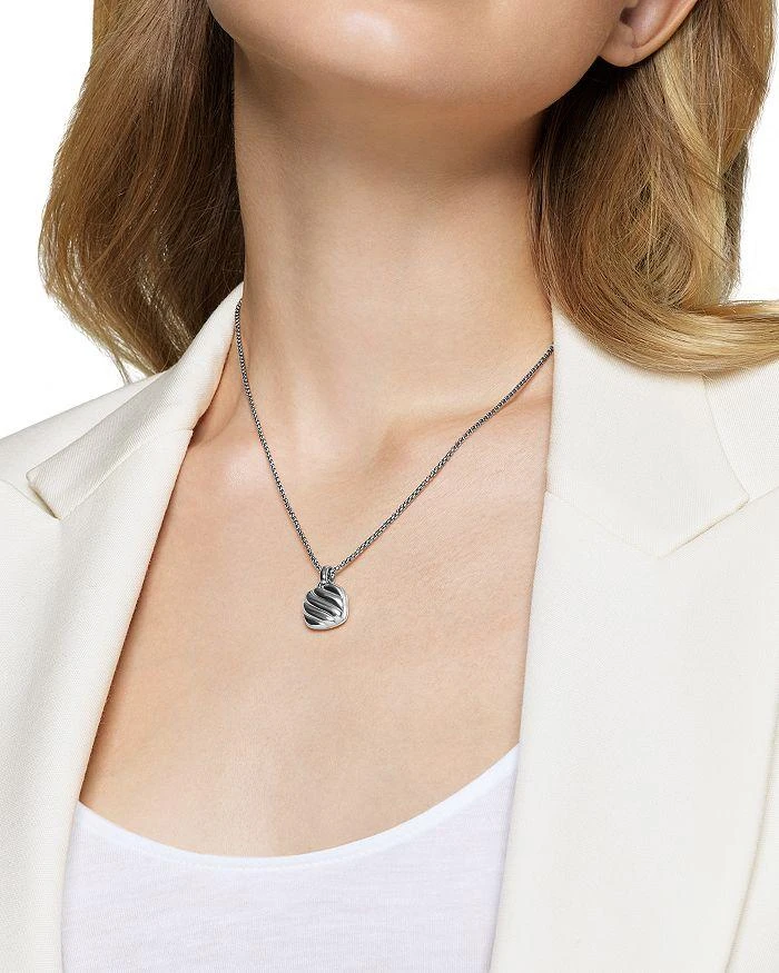 David Yurman Sterling Silver Sculptured Cable Square Locket Pendant 3