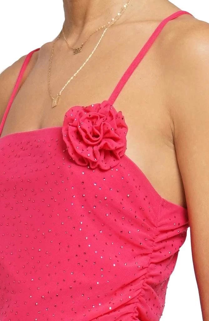 Know One Cares Rosette Rhinestone Mesh Maxi Dress 5
