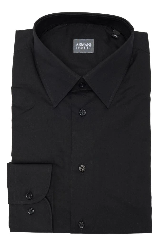 Armani Collezioni Solid Cotton Twill Dress Shirt 3