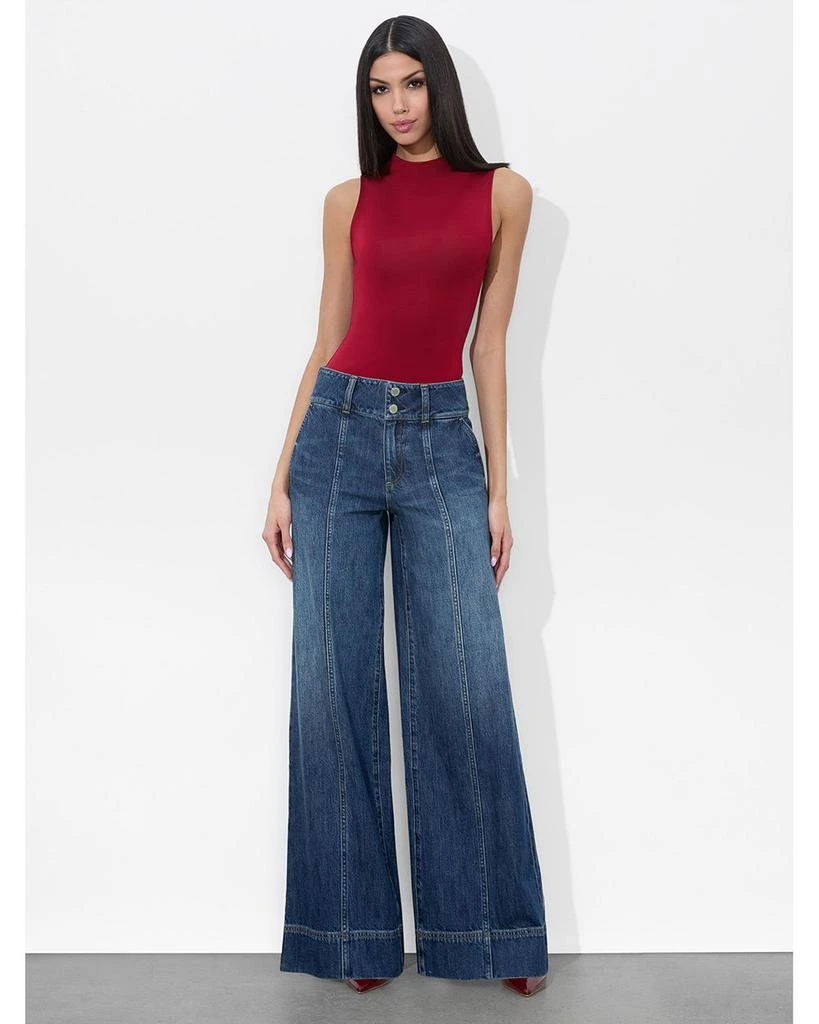 Alice + Olivia Mame High Rise Wide Leg Jeans in Denim Vintage 2