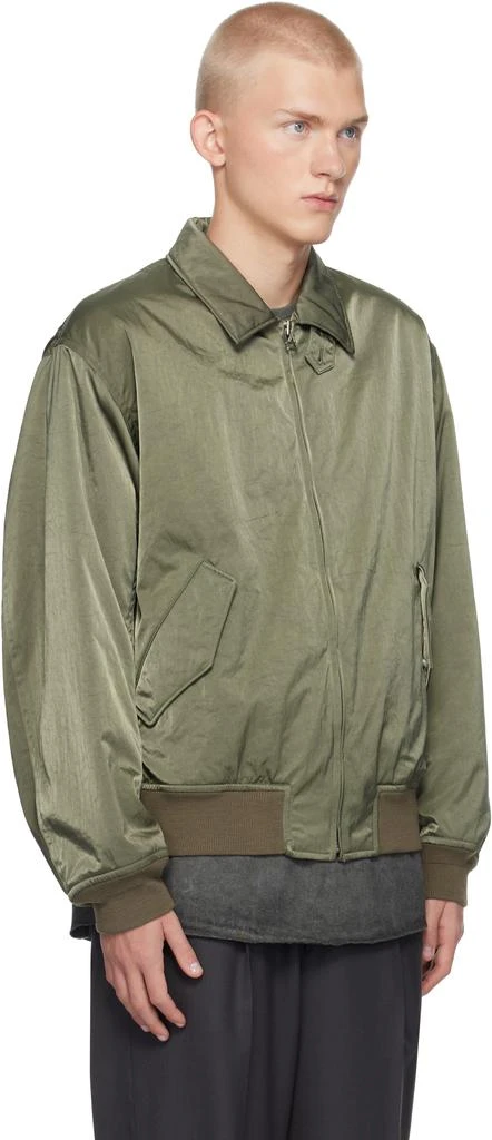 YLÈVE Khaki Nylon Twill Bomber Jacket 2