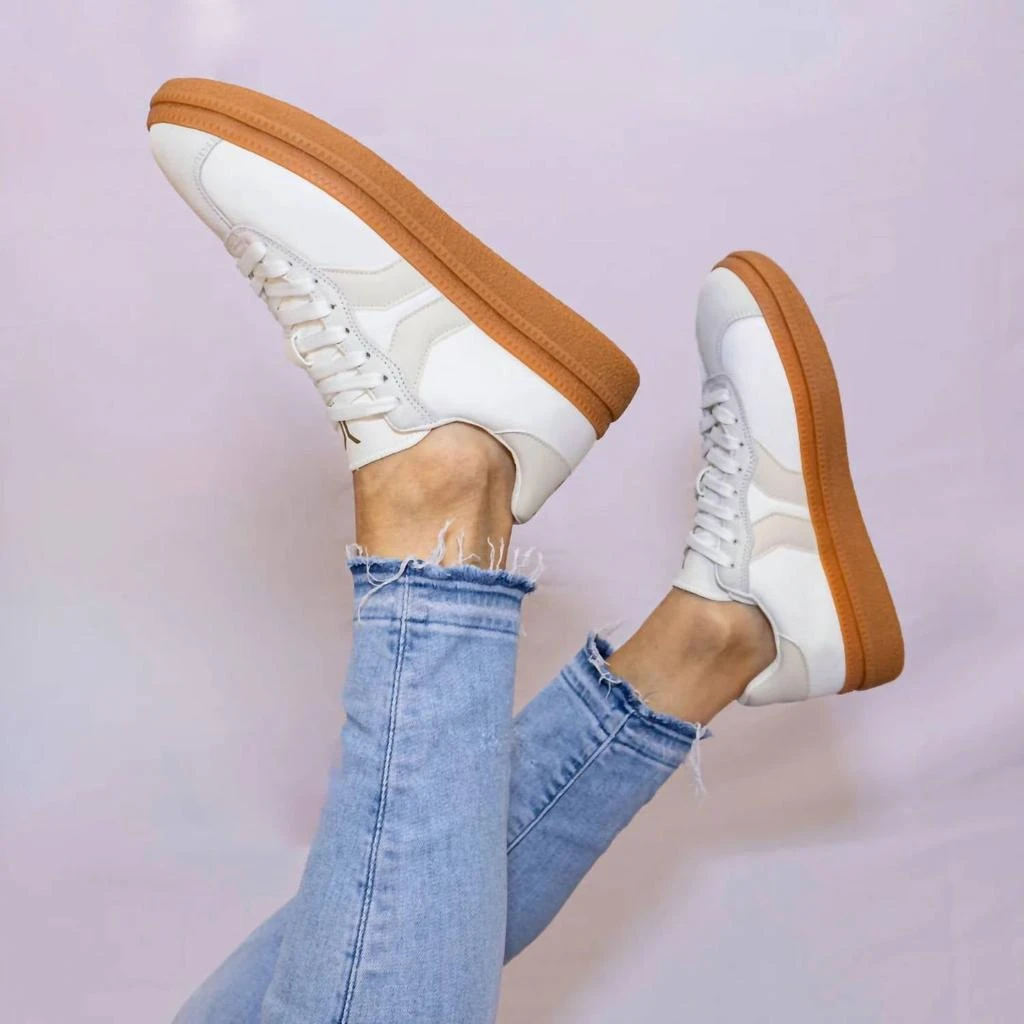 C.O.B by Culture of Brave Women's Believe Sneaker In White/ecru 5