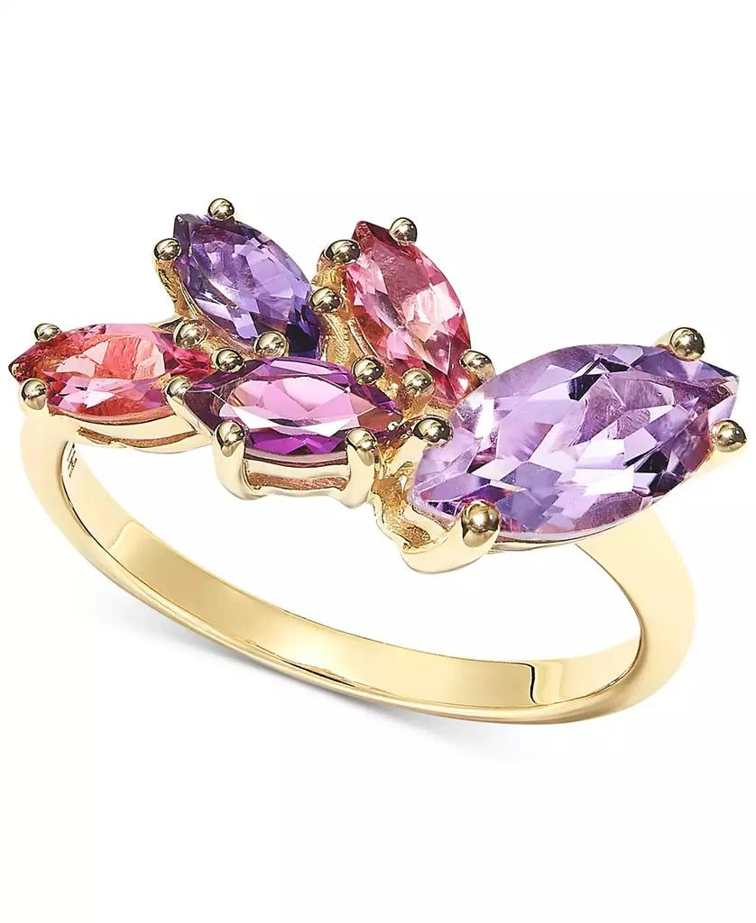 Macy's Multi-Gemstone Marquise Cluster Ring (1-3/4 ct. t.w.) in 14k Gold-Plated Sterling Silver 1