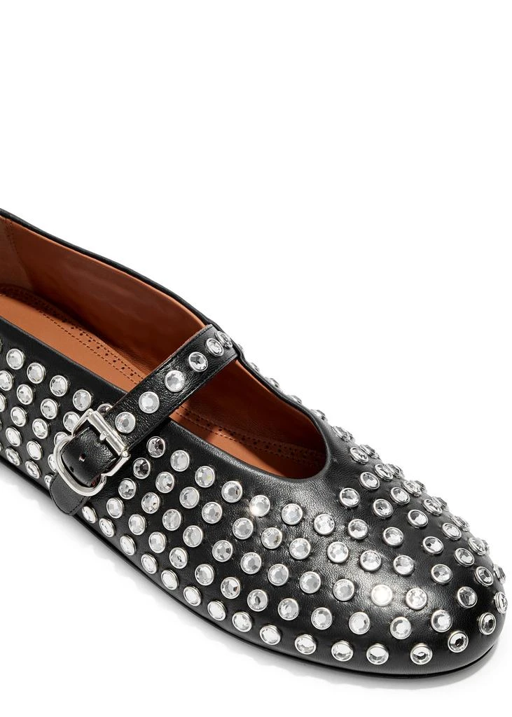 Alaïa Crystal-embellished leather ballet flats 4