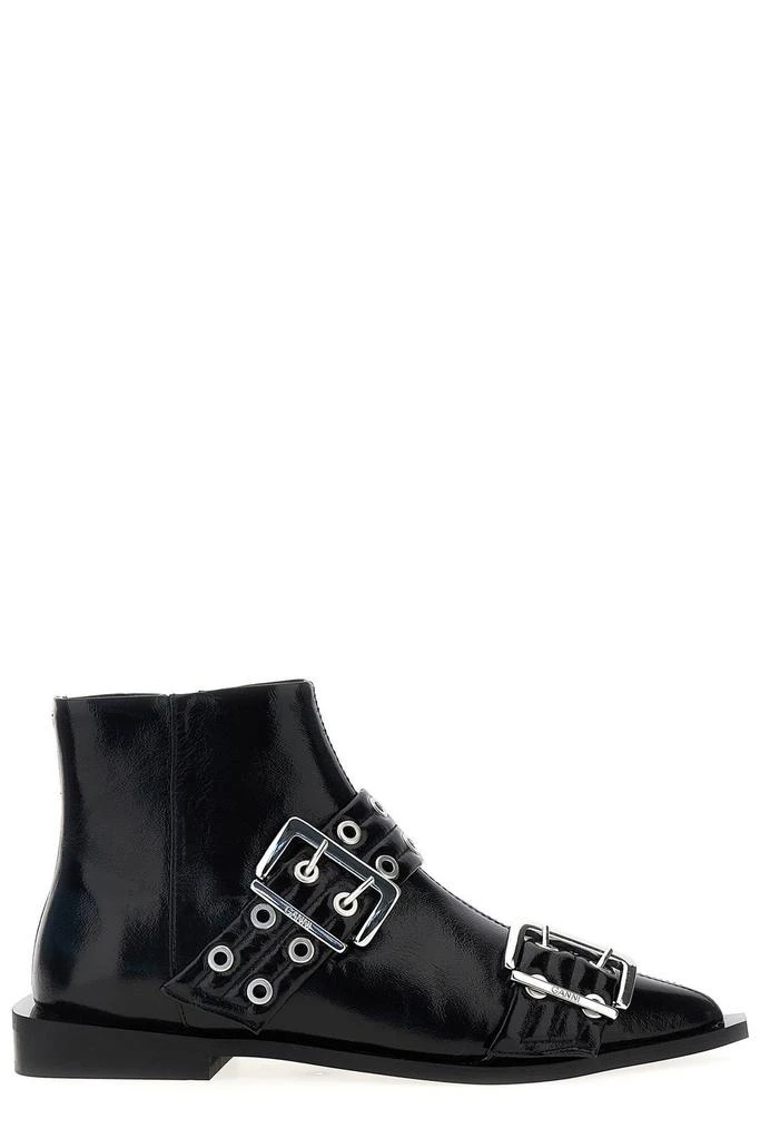 Ganni Ganni Eyelet-Detailed Buckle Ankle Boots 1