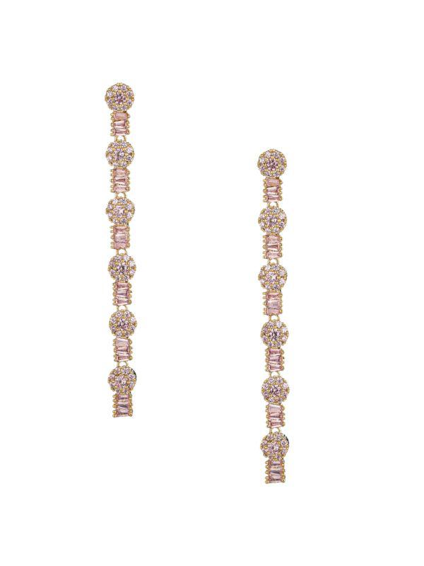 Eye Candy LA Ines Goldtone & Cubic Zirconia Dangle Earrings