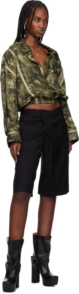 R13 Khaki Taped Crossover Bubble Shirt 4