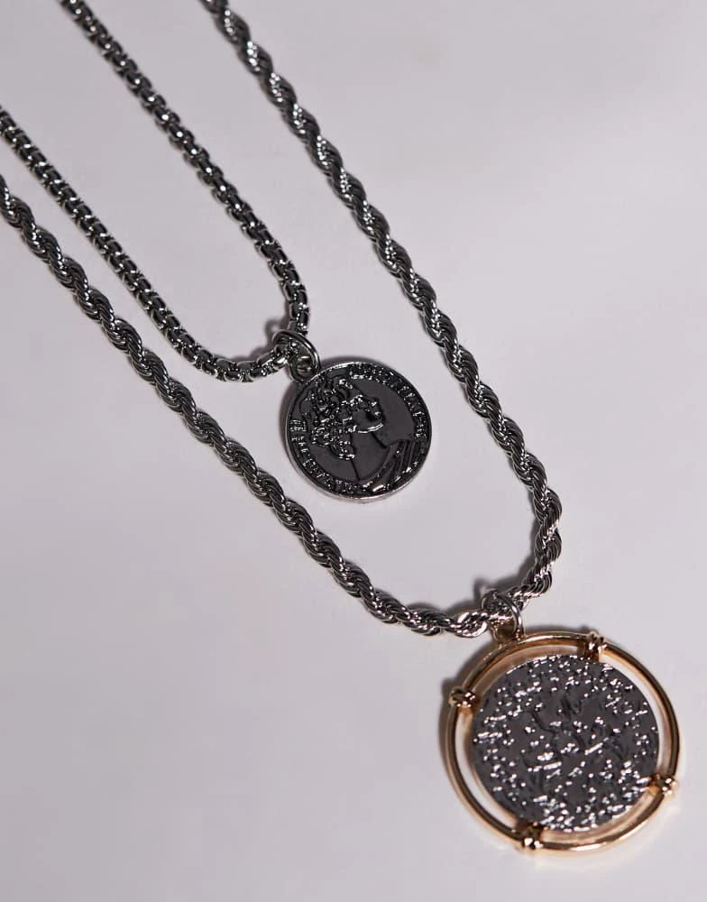 8 Other Reasons 8 Other Reasons layered coin necklace in silver 3
