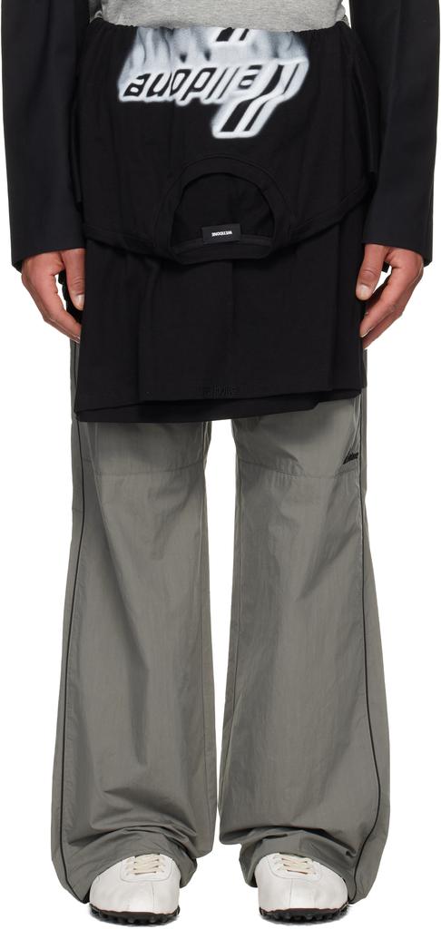 We11done Gray Layered Track Pants