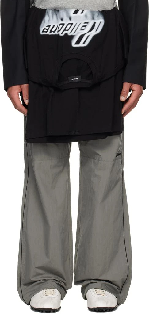 We11done Gray Layered Track Pants 1