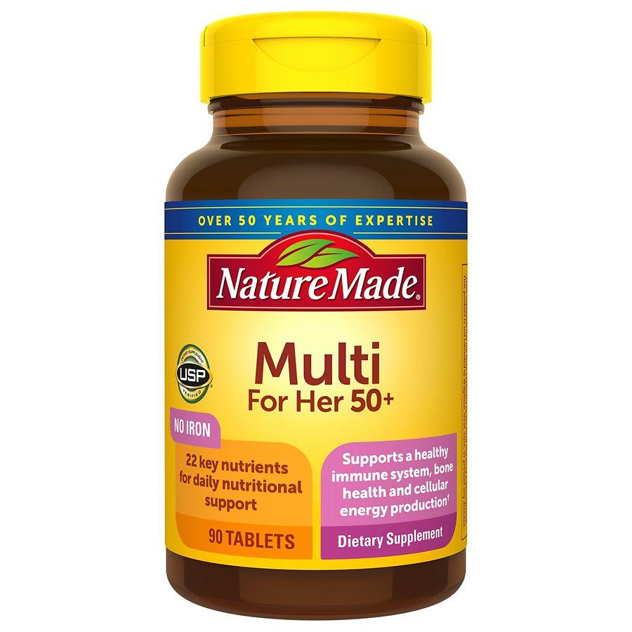 Nature Made Multivitamin For Her 50+ Tablets with No Iron