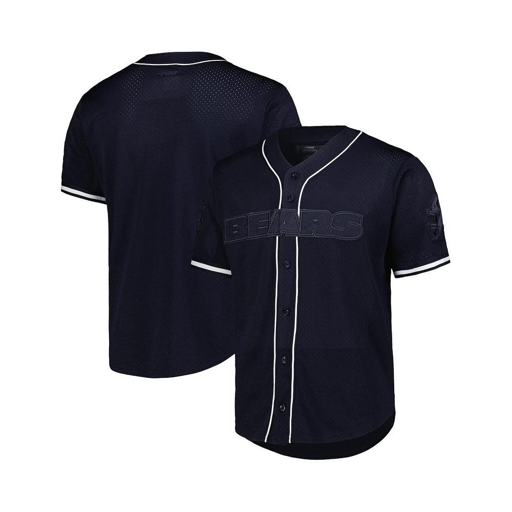 Pro Standard Men's Navy Chicago Bears Triple Tonal Mesh Button-Up Shirt