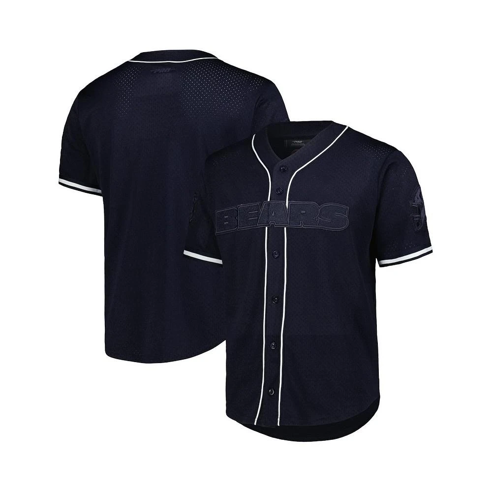 Pro Standard Men's Navy Chicago Bears Triple Tonal Mesh Button-Up Shirt 1