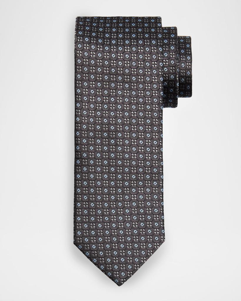 Canali Men's Round Medallion Silk Jacquard Tie