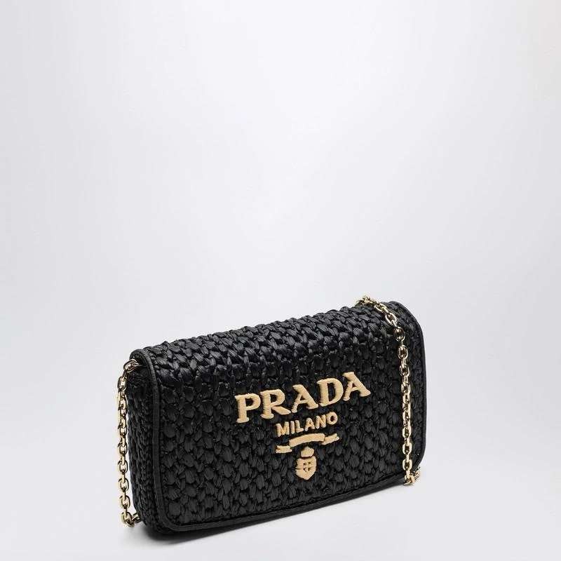 Prada Black crochet shoulder bag with logo 3