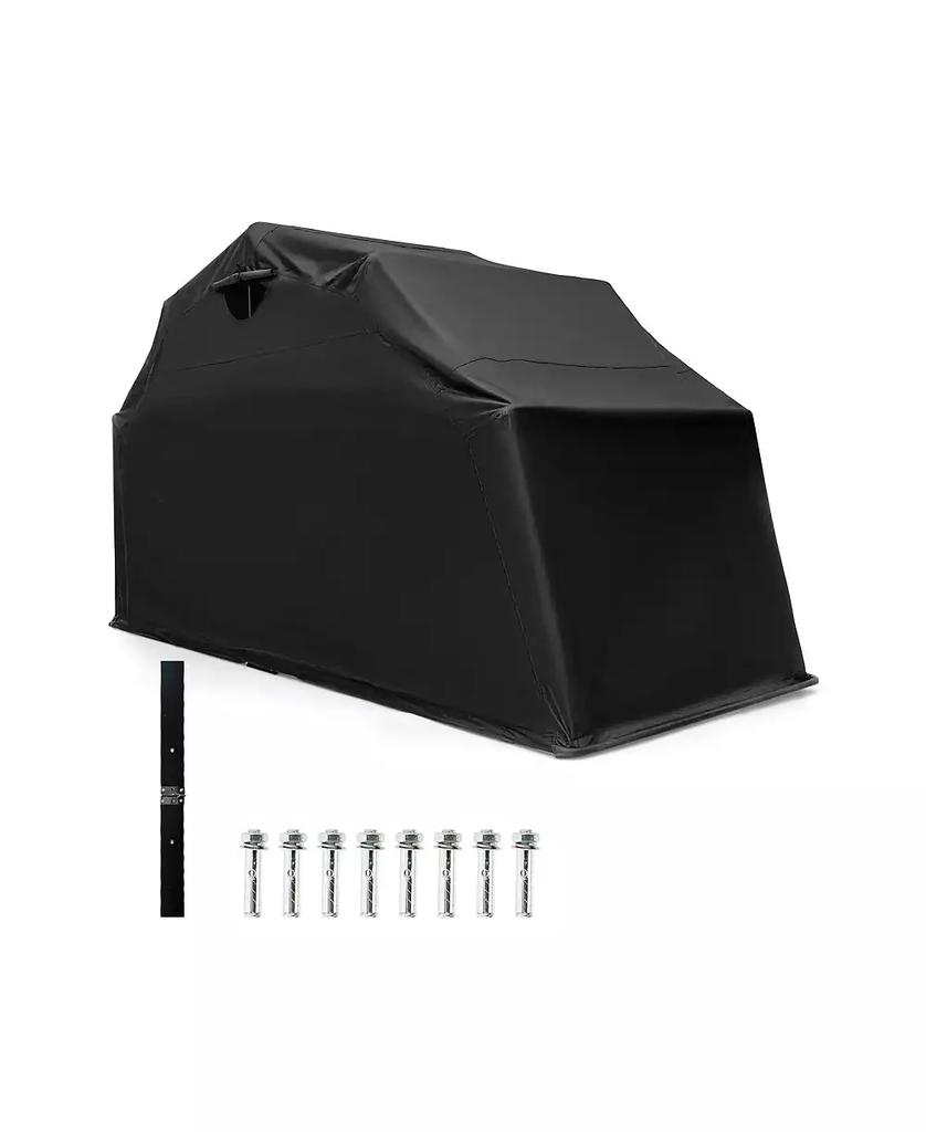 SKONYON Outdoor Motorcycle Shelter Waterproof Motorbike Storage Tent with Cover-Black