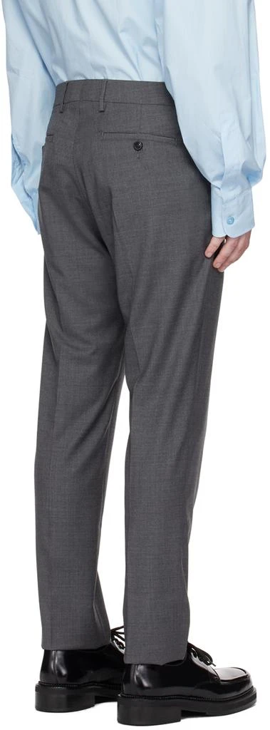 AMI Gray Straight-Leg Trousers 3