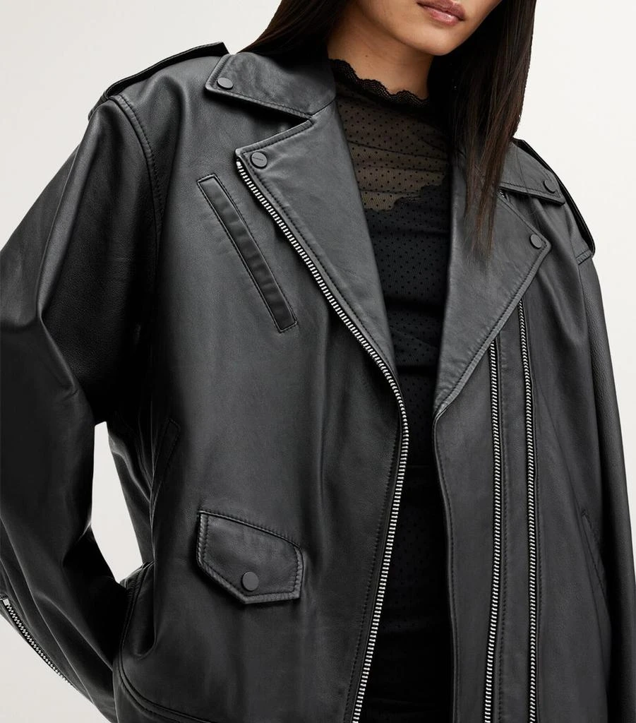 ALL SAINTS Leather Daylen Biker Jacket 8
