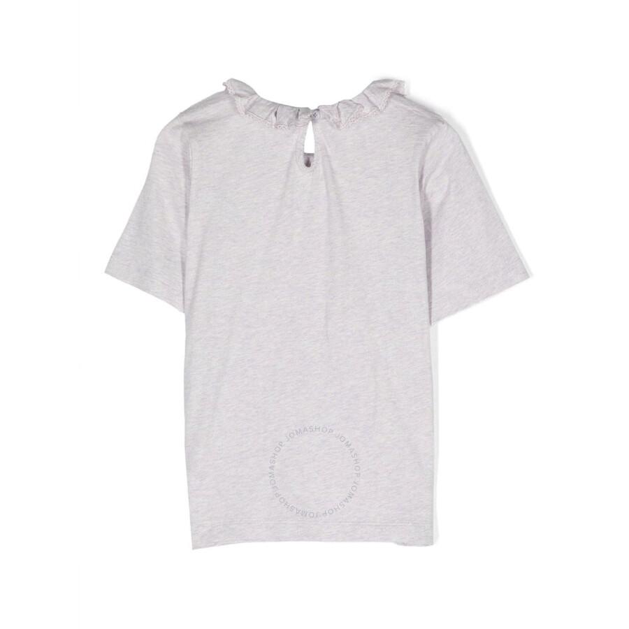 Bonpoint Kids Clea Pleated Collar Cotton T-Shirt