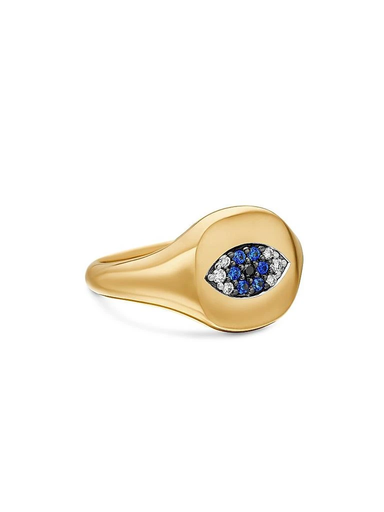 David Yurman Cable Collectibles Evil Eye Pinky Ring in 18K Yellow Gold 1