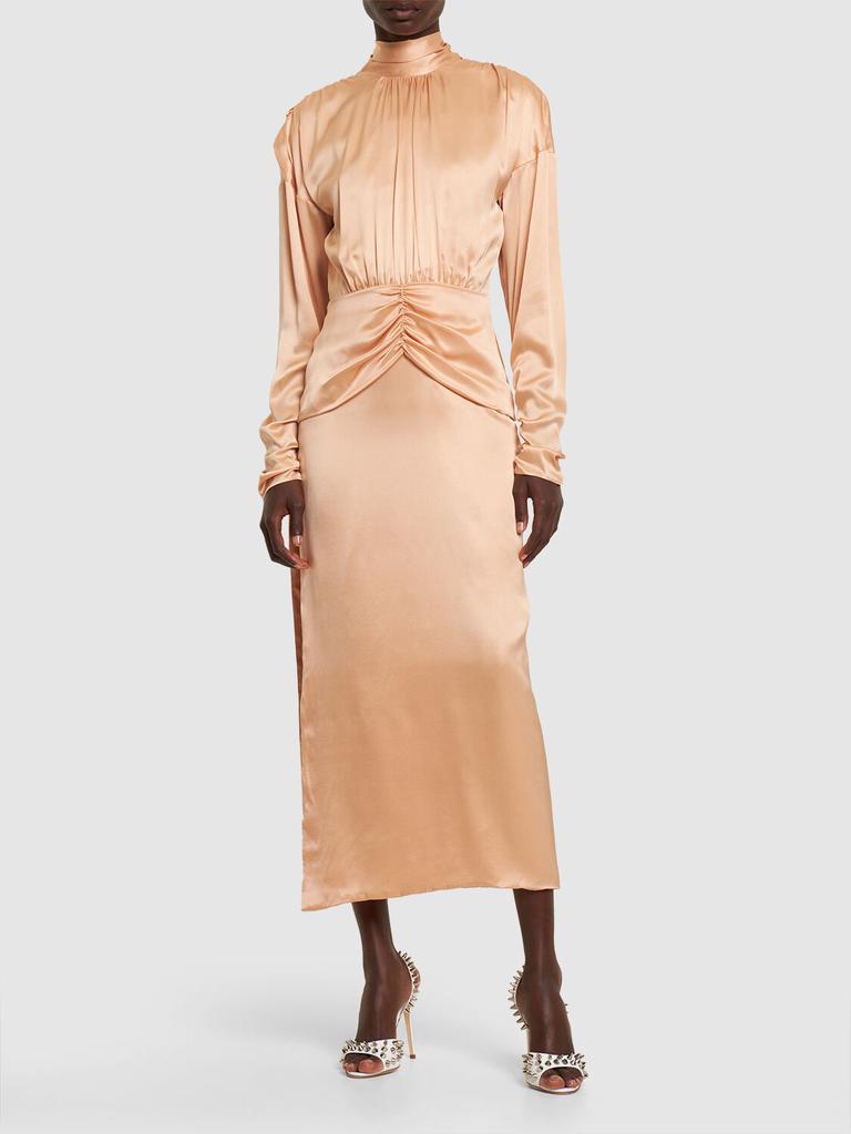 ワンピース ALESSANDRA RICH FW22 DRESS IN SATIN (FAB3113_F37181709) Alessandra Rich Open Back Silk Satin Midi Dress W/ Bow