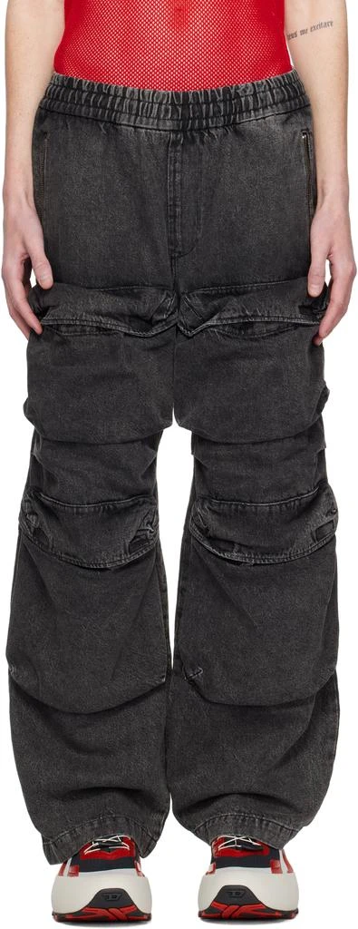 Diesel Black D-Baertson-S Denim Cargo Pants 1