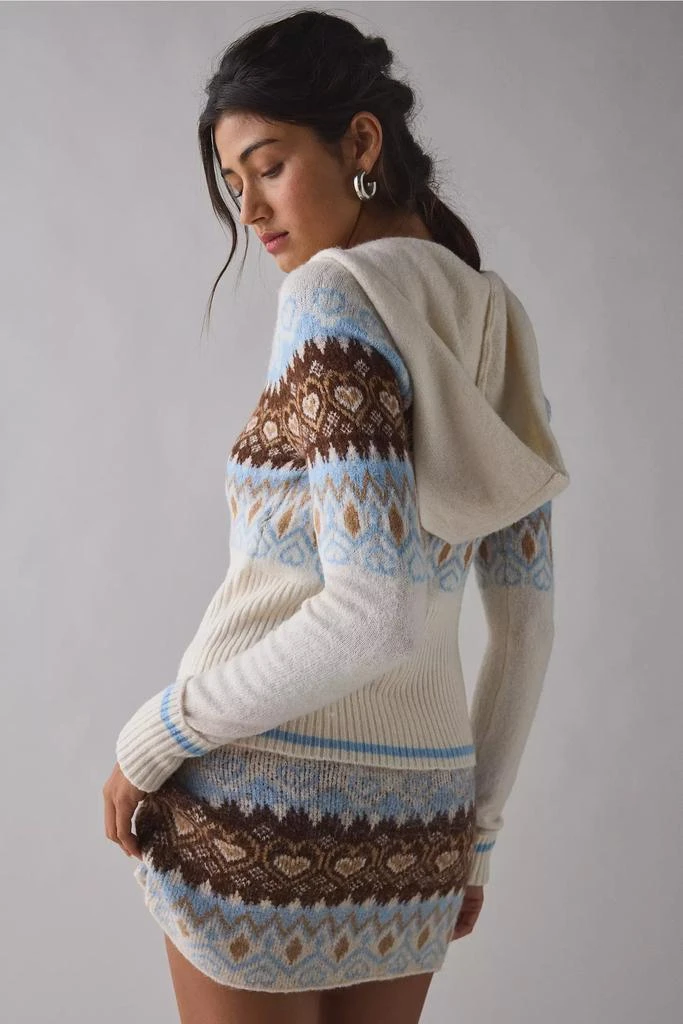 BDG BDG Monet Fair Isle Knit Zip-Up Hoodie Sweater 3