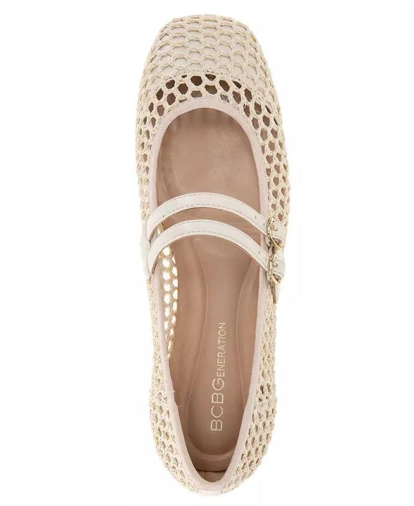 BCBG Women's Harisa Woven Square-Toe Mary Jane Ballet Flats 4