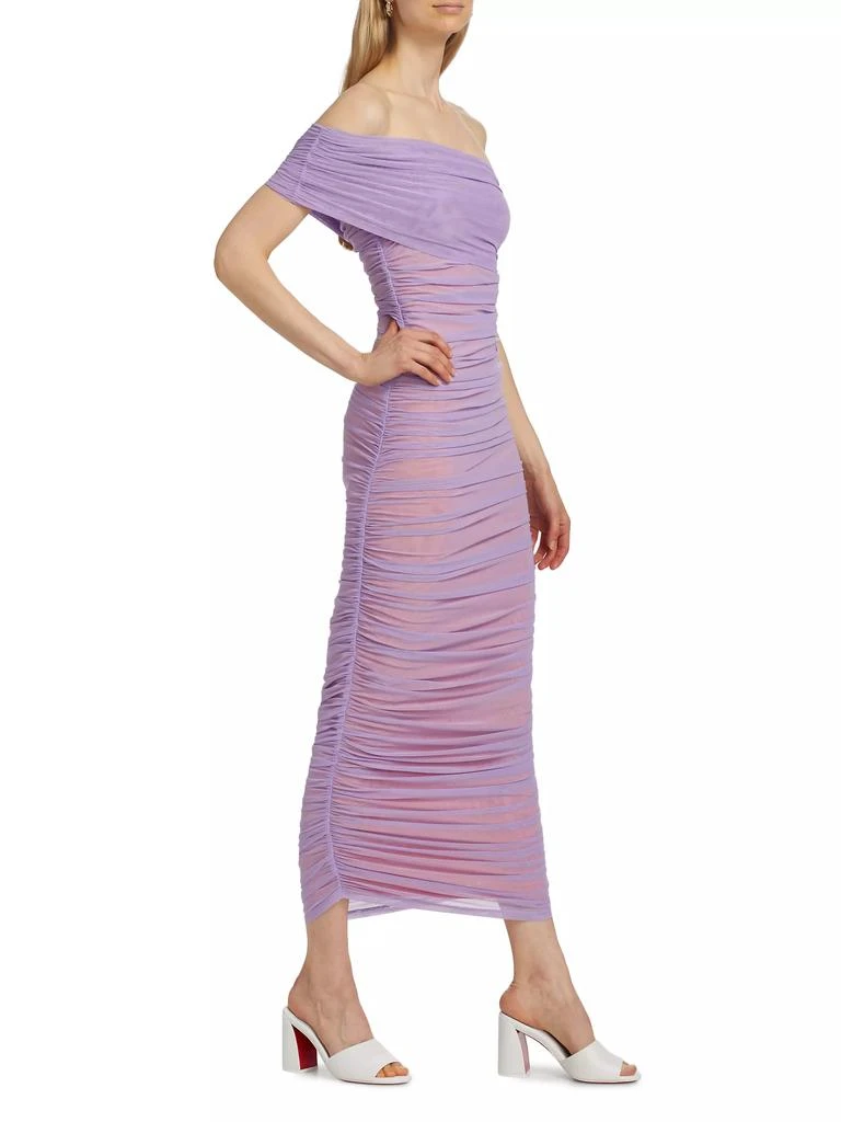 Ronny Kobo Lucia Ruched Mesh Maxi Dress 2
