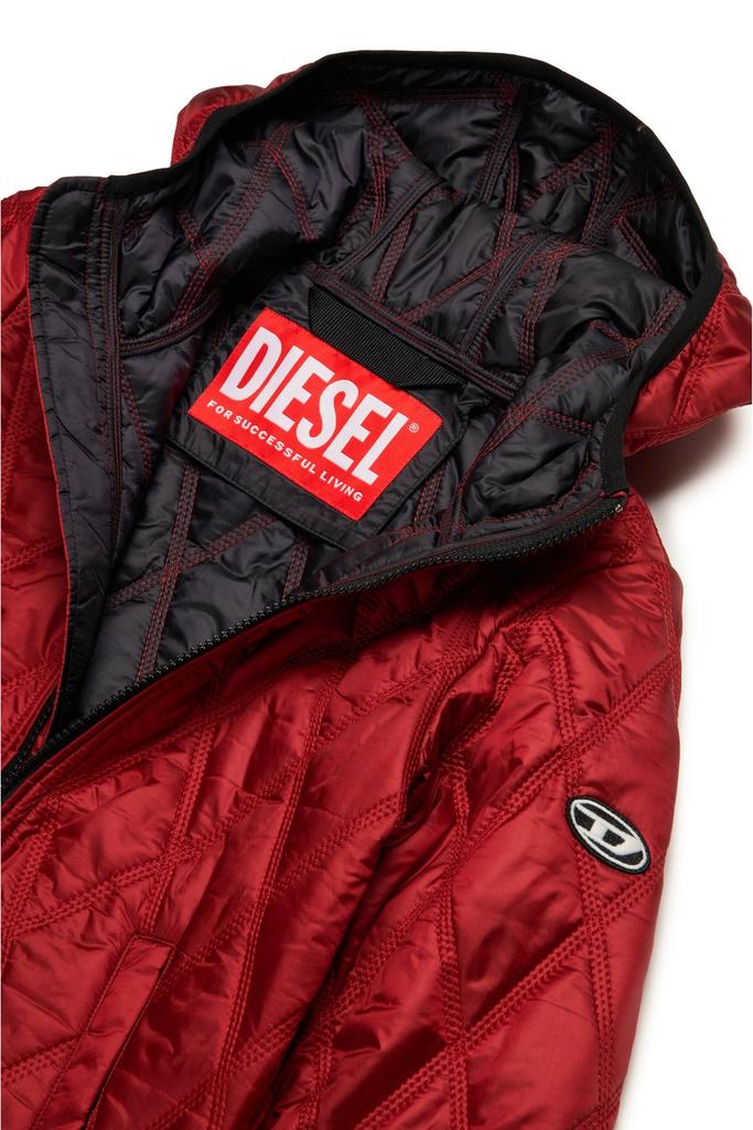 Diesel Diesel Kids Oval-D Logo Patch Hooded Jacket - Kid's