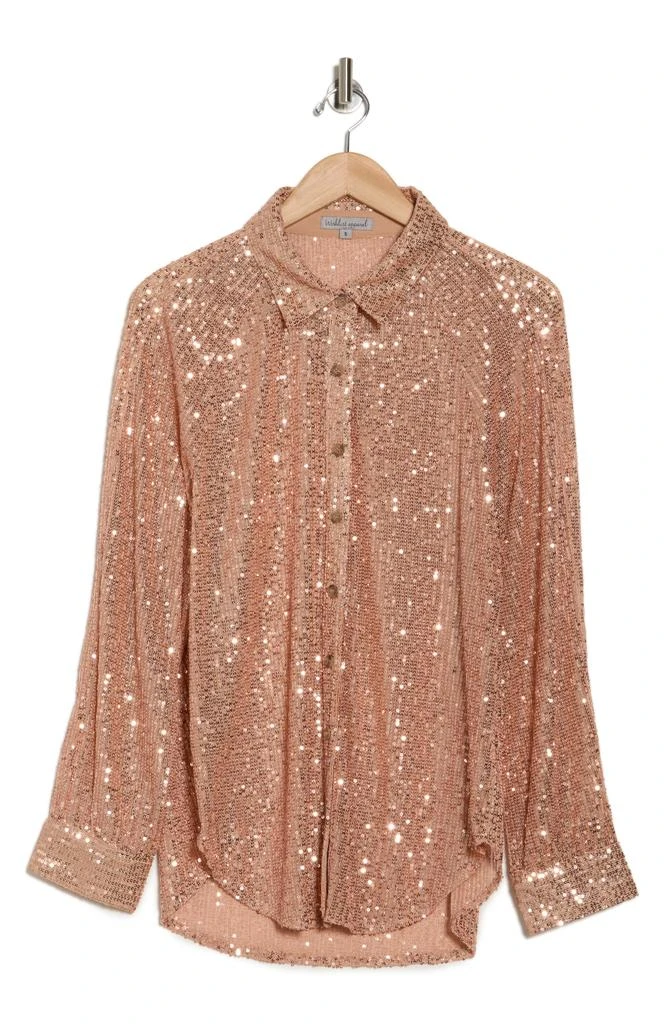 WISHLIST Sequin Button-Up Blouse 3