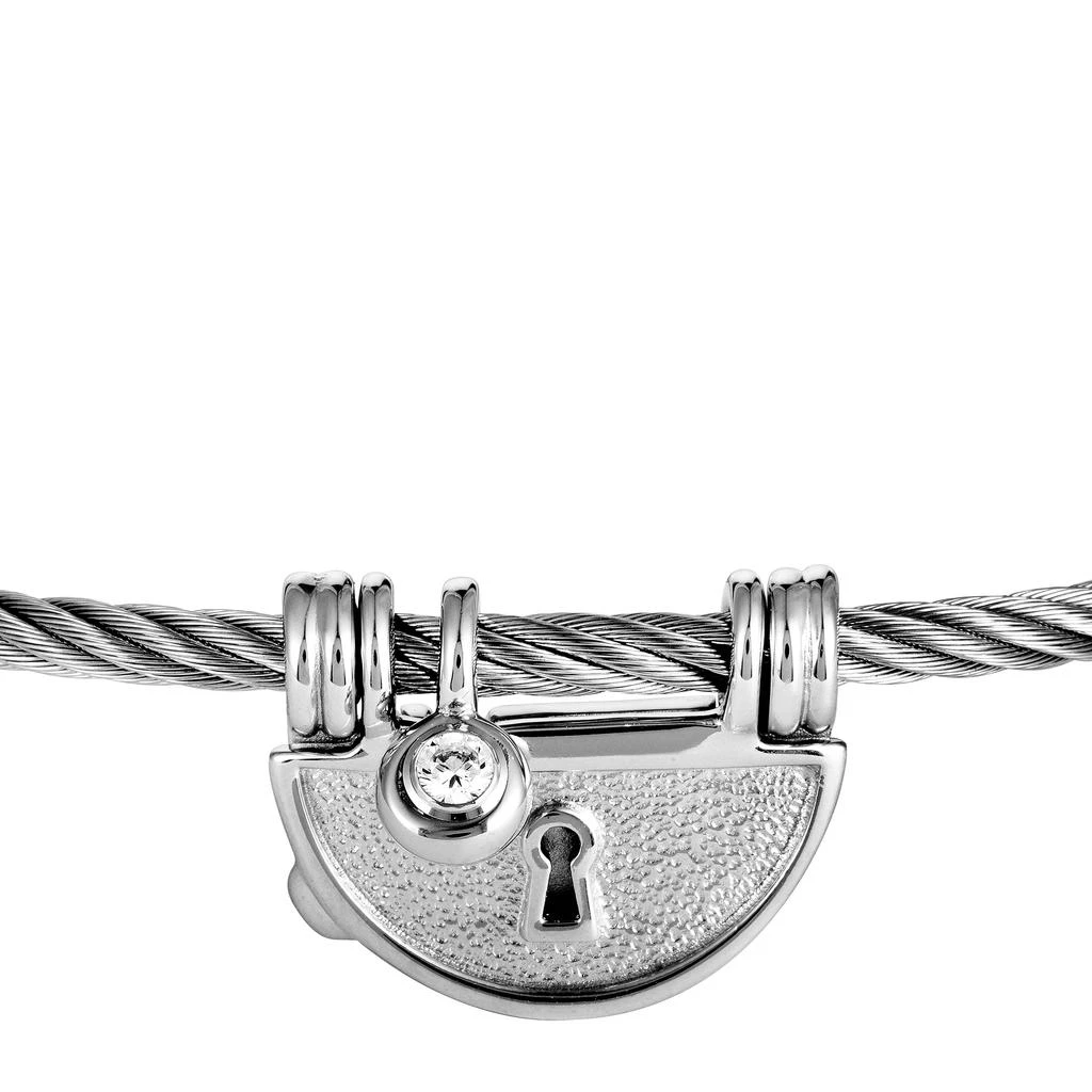 Charriol My Heart Sterling Silver and Cubic Zirconia Bangle Bracelet 3