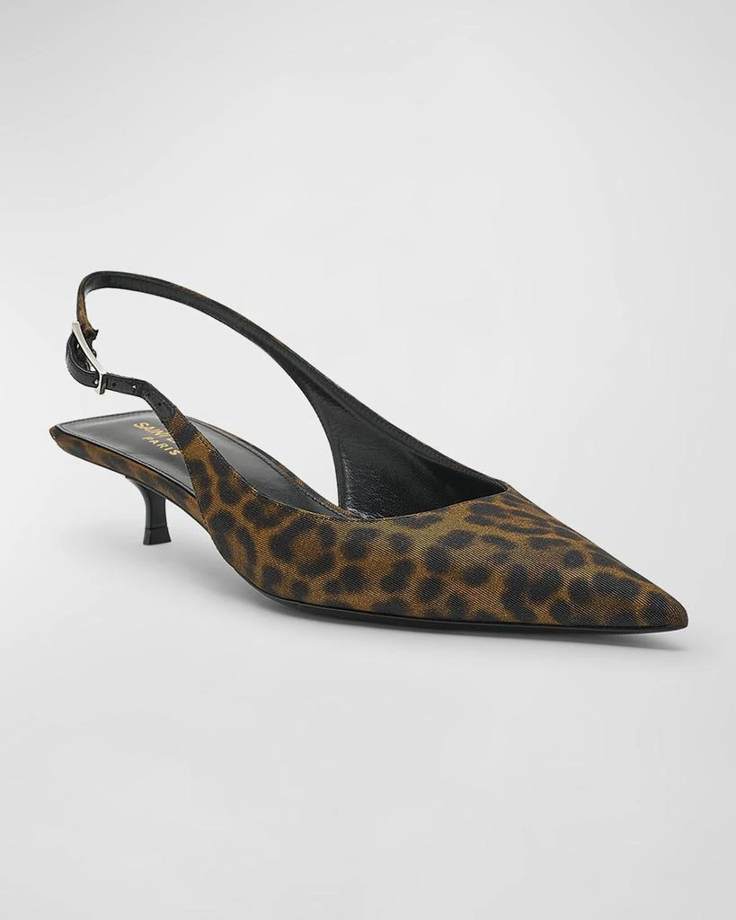 Yves Saint Laurent Cherish Leopard Slingback Pumps 2
