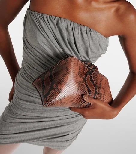 The Attico 8.30PM Small snake-print leather clutch 2