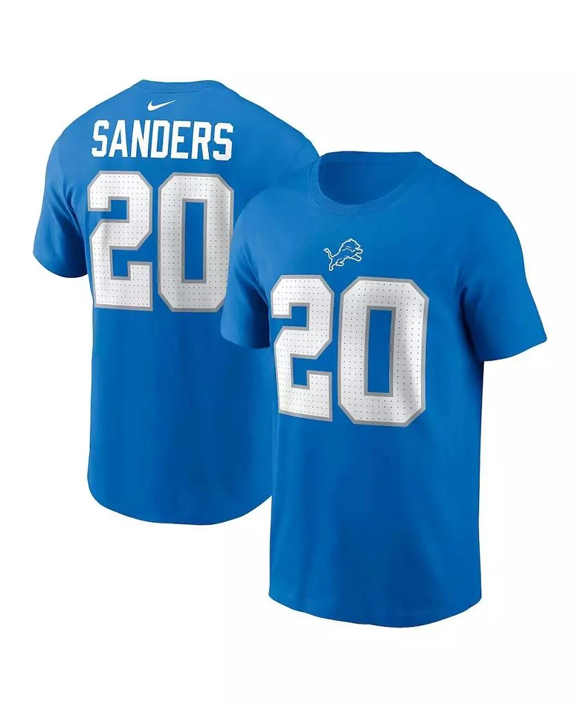 NIKE Men's Barry Sanders Blue Detroit Lions Retired Player Name Number T-Shirt 1